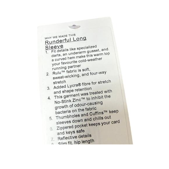 NWT Lululemon Runderful Long Sleeve Top NWT Sz. 4 - Picture 4 of 6
